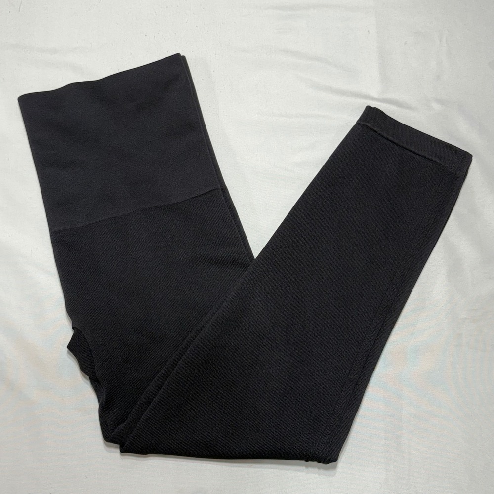 Spanx Look At Me Now Leggings WomenXL Black Seamless High Waist 20099R Shapewear